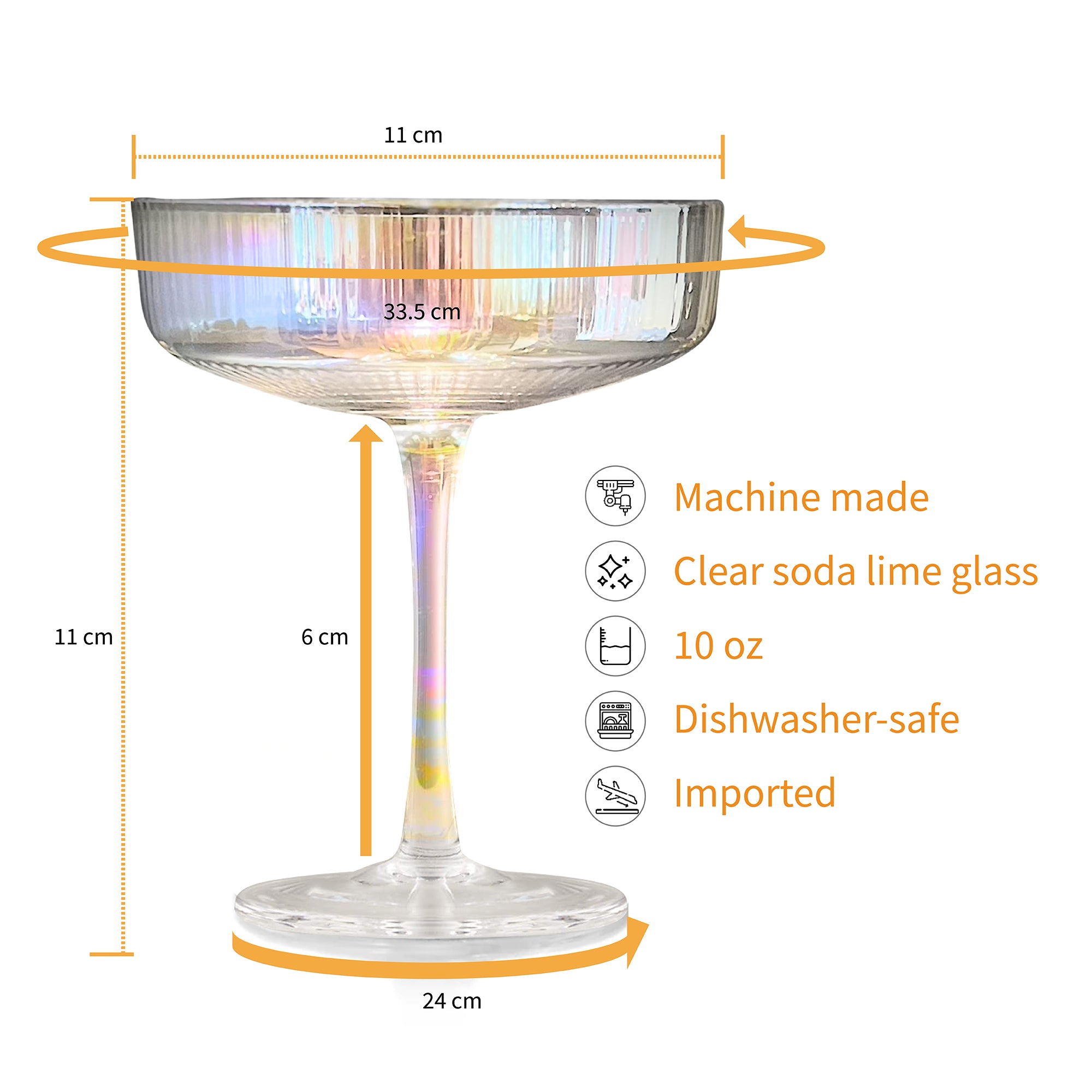 Eve Smoke Coupe Cocktail Glasses Set of 8 + Reviews